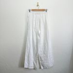 Reformation  | Olina 100% Linen Straight-Leg Drawstring Pants in White Photo 7