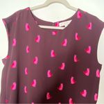 Loft  Smitten Kitten Kitty Cat Shift Mini Dress in size M. Maroon Pink Cats Photo 5