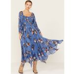 Free People Bohemian Witchy Fairy Morning Glory Maxi Dress Bluebell Large NWT Photo 14