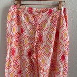 Oscar de la Renta 100% Cotton Pajama Set Pink Orange Design Colorful Medium Photo 5