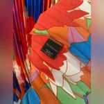 Sam Edelman Retro Bold Floral Multicolor Pleated Midi Flowy Dress Belted L Photo 8