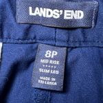 Lands' End  Mid Rise Slim Leg Cropped Pants Womens 8P Blue Petites Casual Office Photo 3