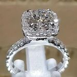 Stunning Silver Princess Cut 2.5 Carat CZ Statement Ring Size 7 Photo 0