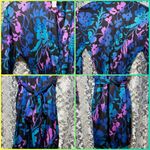 Vintage perfection fit by Roxanne Floral Wrap Blouse beach cover up medium / sm Black Photo 3