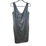 Escada NWT Gray Wool Silk Cocktail Dress 10 Lined V Photo 3