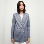 Veronica Beard NEW NWT  Dale Linen Dickey Blazer Jacket In Blue Melange Photo 2