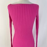 ASTR New Ribbed Knit Off Shoulder Long Sleeve Slit Midi Sweater Dress Pink XS Photo 14