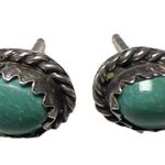 Vintage Sterling Silver Natural Turquoise Post Earrings Photo 0