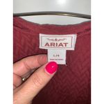 Ariat  Women's Long Sleeve Blouse Red Size‎ Large Round Neck Photo 2