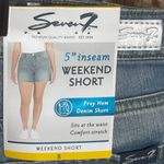 Seven7  Frayed Hem Distressed Denim Weekend Shorts, 5" Rise Photo 3