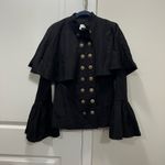 Caroline Constas Black Johan Bell Sleeve Short Wool Coat Size Small $795 Photo 1