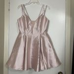 Alyce Paris  3764 V Neckline Mikado Fit and Flare Baby doll Pink Cocktail Dress Photo 2
