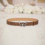 Butterfly Buckle Vintage Style Embossed Brown Waistband Western‎ Jeans Belt Photo 6