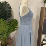 Azazie  emerald bridesmaid dress in dusty blue Photo 4
