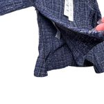 ZARA  Off Shoulder Navy Tweed Peplum Top Holiday Winter Chic Parisian blouse sm Photo 5