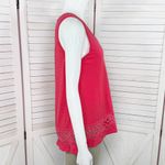 Loft Crochet Lace Trim Tank Top Shirt Coral Red XS Photo 2