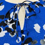 CAbi  #5576 Untamed Electric Blue Floral Sleeveless Ruffle Shark Hem Dress Photo 4