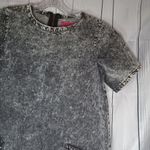 Boohoo  Gray Acid Wash Denim Dress With Distressed Hems Photo 1