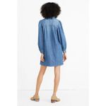 Madewell Popover Shirtdress XXS Blue Denim Linen Cotton Patch-Pocket Mini NWT Photo 1