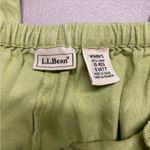 L.L.Bean Lime Green 100% Linen Cropped Pants Drawstring Elastic Waist Size 10 Reg Photo 3