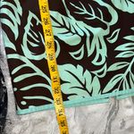 Etcetera  Aqua and Brown Leaf Print Midi Dress Photo 4