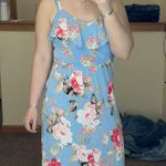 Three Pink Hearts Ruffled Floral Maxi Dress Photo 0