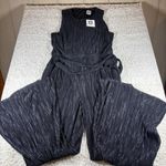 Anne Klein  Black Pleated Wide Leg Jumpsuit Sleeveless Tie Waist Size 10 Photo 4