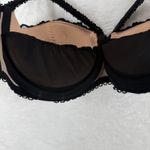 Adore Me 36DD Black Lace Balconette Bra Nude Lining Strappy Detail Photo 3