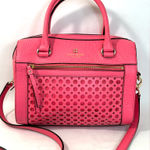 Kate Spade Perri Lane Delaney Bubbles Leather Satchel Crossbody in Peony Pink Photo 0