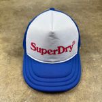 Superdry Trucker Hat Mesh Snapback OSFM Royal Blue White Red Logo Y2K Style Photo 0