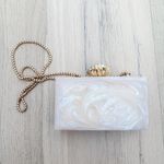 Jaipur Rose Womens Clutch Bag White Pearlized Rhinestone Glam Cocktail Luxe Chic Gold Photo 6