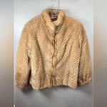Kaufmann's Pittsburgh Women's Authentic Tan/Blonde Knitted Fur Mink Coat Tan Size M Photo 1