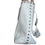 Laggo White Leather Bag With Brass Details & Tassel Photo 3