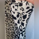 Who What Wear Black and Cream Animal Print Midi Dress Photo 10