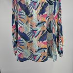 Sundance Multicolor floral tropical lightweight cotton button up top L flowy Pink Size L Photo 3