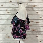 Amanda Uprichard  Floral One Shoulder Top - Black Multi - P(XS) Photo 14