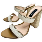 AQUA Sandals Woven Casual Espadrille Block Heel Size 9.5B NEW Photo 0