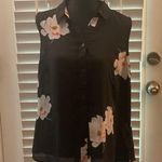 Van Heusen  sleeveless floral button‎ front blouse sleeveless top size L Photo 1