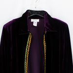 RICCI Purple Vintage 90s Velvet Sweater 3 Piece Skirt Suit Set Size M Photo 5