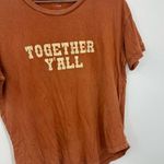 Aerie Orange Together Ya’ll Short Sleeve Shirt Size Small Burn Out Distressed Photo 2