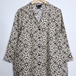 NWOT Carole Little Women's 100% Linen Blouse Tan‎ Black Breathable Size 2X Tan Photo 0