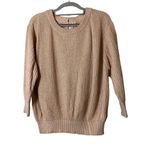 Anthropologie Metallic blend Peach crew neck 3/4th sleeve sweater Sz M Photo 1