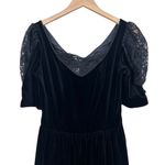 Laura Ashley Vintage 80s  Black Velvet Dress Sz 10 Photo 1