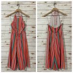 Alice + Olivia Lucie Striped Cropped Wide Leg Halter Jumpsuit - Red Multi - 2 Photo 14