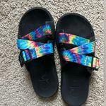 Chacos Womens Rainbow Tie Dye Chaco Slides Photo 0