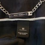 White House | Black Market WHBM Women's Black White Textured Tweed Fringe‎ Blazer Jacket Size 10 Photo 4