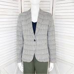 ZARA ‎ Plaid Blazer Jacket Black White Tan 2 Photo 1