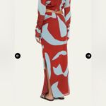 Sir. the Label Frankie Gathered Midi Skirt in Ruby Reflection Size SIR 2 US 6 Red Photo 5