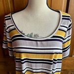 Torrid Women's Yellow Gray White Black Striped Knit Dress Size 2 2X Photo 2