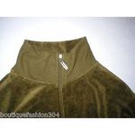 Natori Womens New Designer Velour Jacket Olive Green Army Small Yoga Walk Casual Photo 2